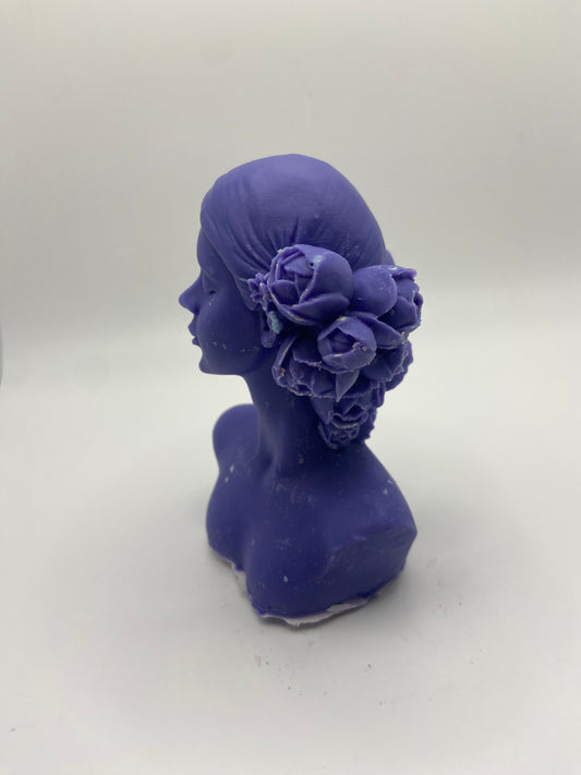 Closed-Eyed Woman Bust Candle